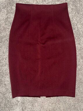 Express Maroon Pencil Skirt Size XS Lined Stretch Career Workwear Size XS
